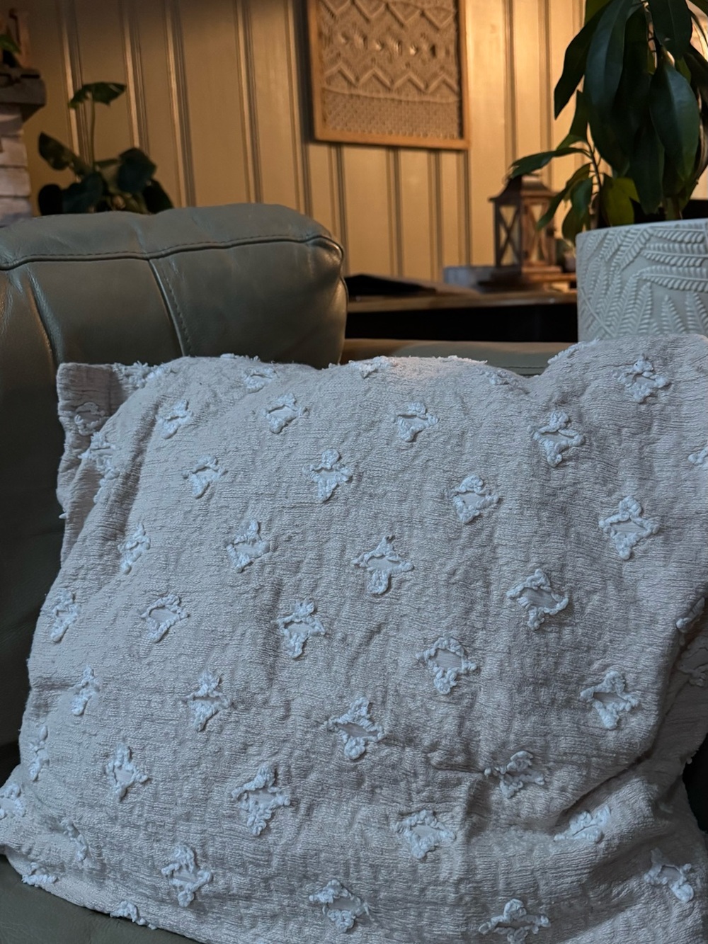 2 Soft Textured Throw Pillow Covers in Light Beige